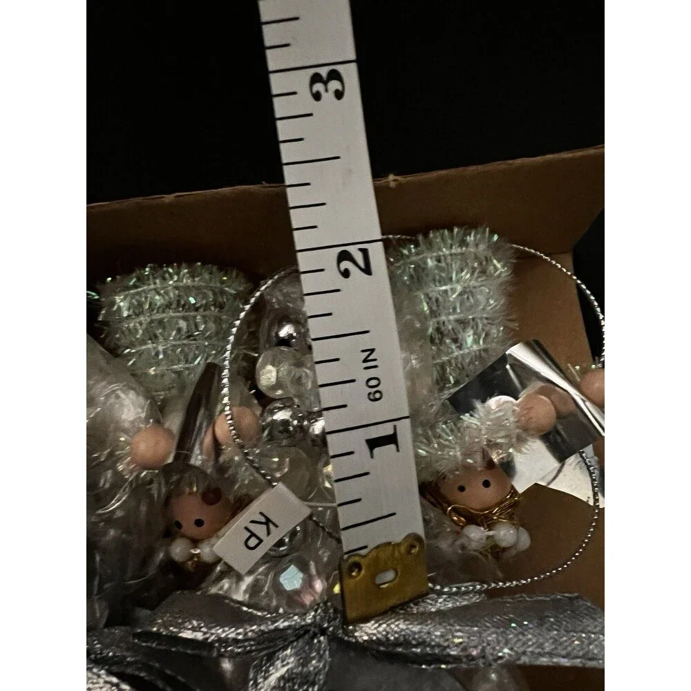 2 sets Vintage Angel & Star Christmas Garland 6' long Avon year 2000 new silver